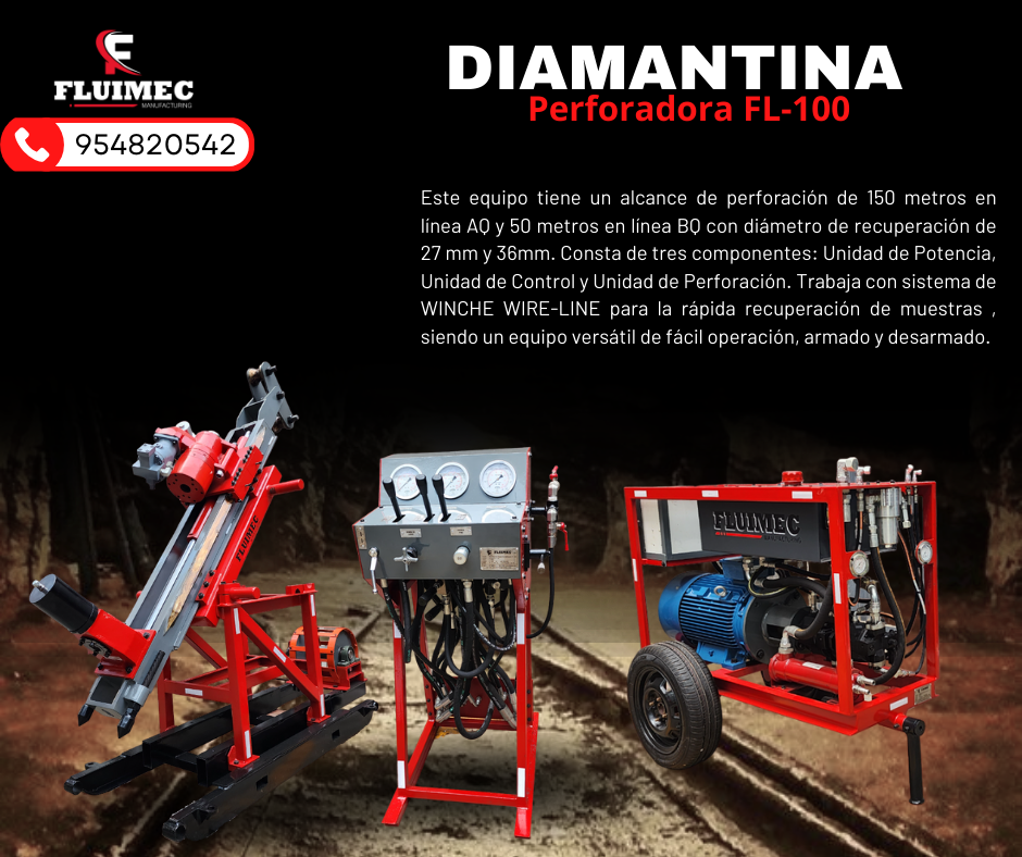 Perforadora FL-100 Maquina diamantina - Capacitación gratuita 